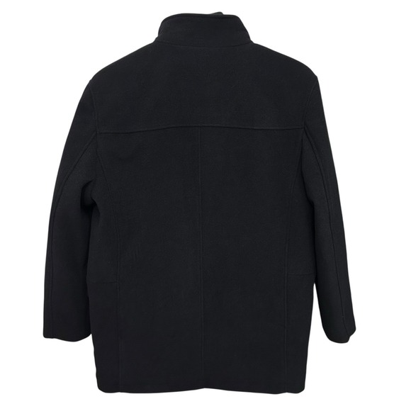 Cole Haan V8208 Men's Black Wool Blend Plush Car Coat Size Large Pockets - Picture 8 of 12